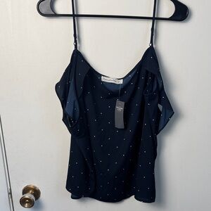 Abercrombie & Fitch Navy Cami with White Polka Dots